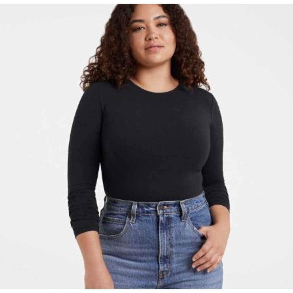 NUUDS long sleeve crewneck bodysuit in black size XL